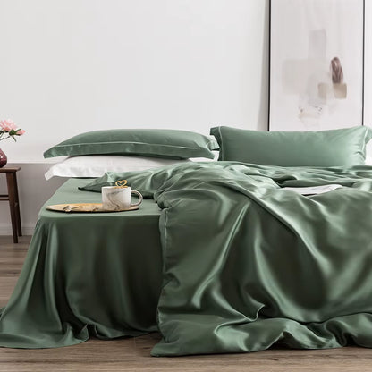 Liv-Esthete Luxury 100% Silk Bedding Set Mulberry Top Grade Healthy Beauty Quilt Cover Flat Sheet Pillowcase Queen King Bed Set