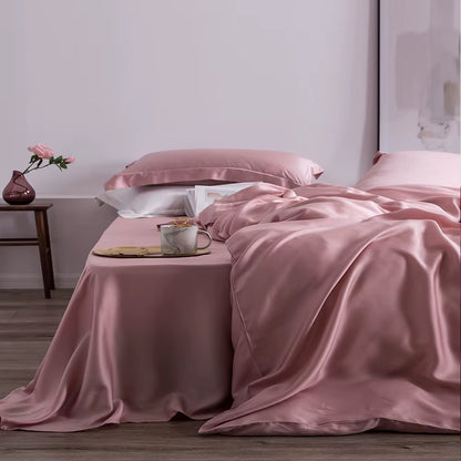 Liv-Esthete Luxury 100% Silk Bedding Set Mulberry Top Grade Healthy Beauty Quilt Cover Flat Sheet Pillowcase Queen King Bed Set